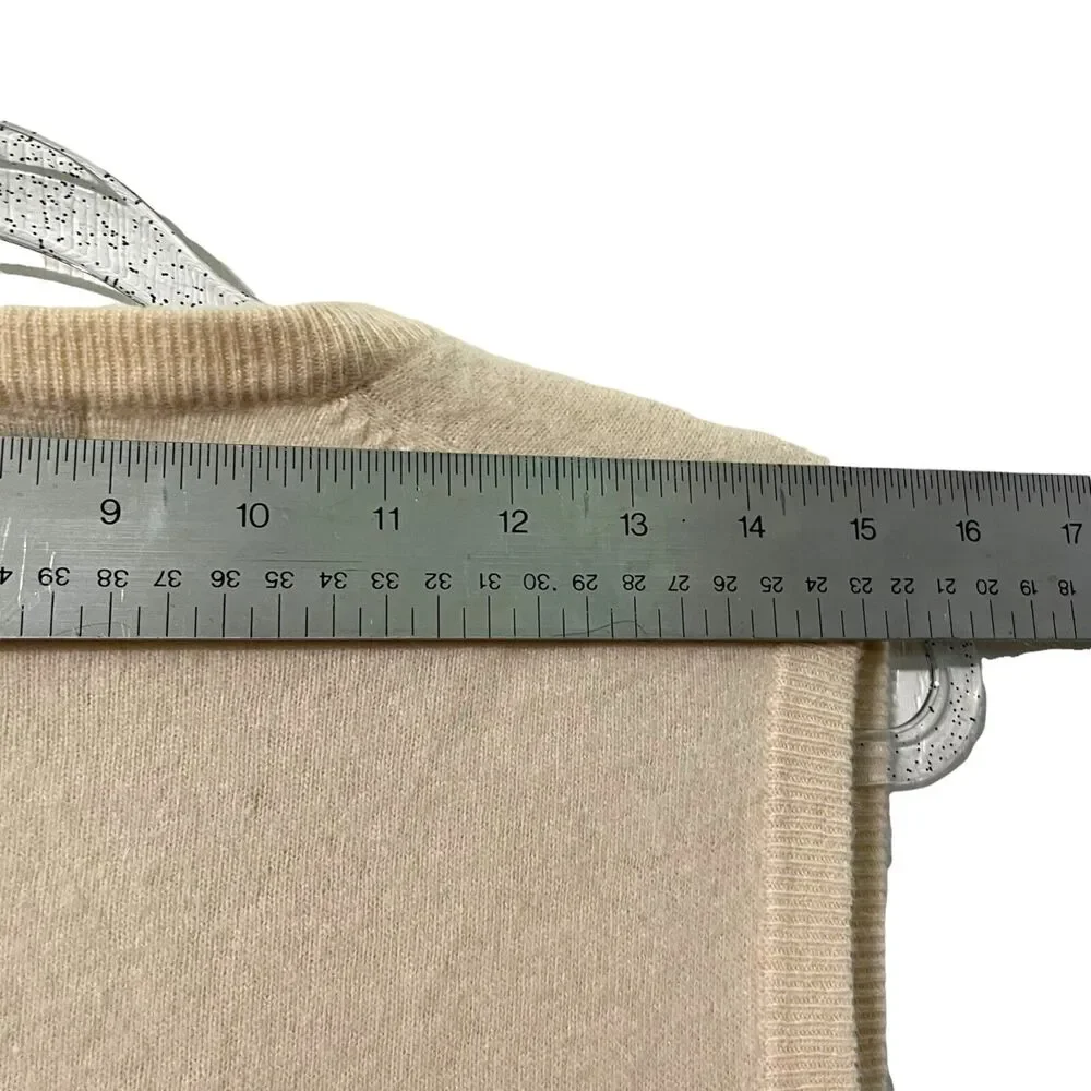 Sweater Vest Vintage The Gap Lambswool Cream With Pocket Women's M Knit Popover